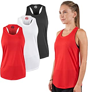 Competition 3 Pack Workout Tank Tops for Women Active Athletic Gym Workout Running Exercise Yoga Dry-Fit Fabric