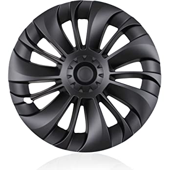          COLMO 19 Inch Model Y Wheel Cover Wheel Hub Caps for Model Y Cyclone Rim Protector Matte Black Left and Right Symmetry 4Pcs        
