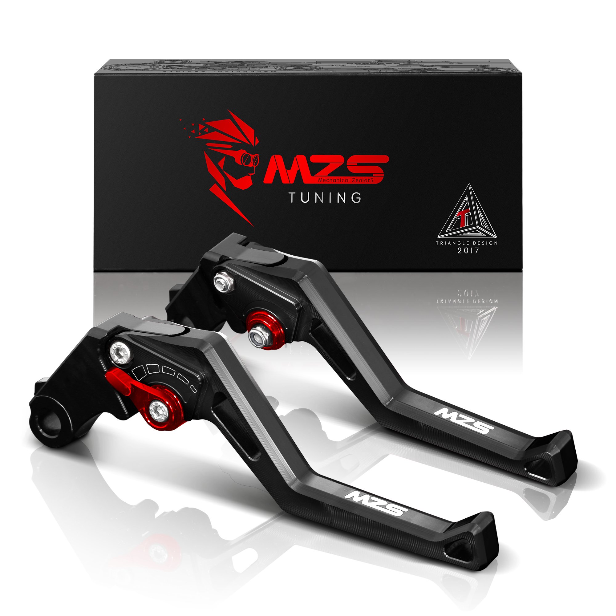 MZS Black Motorcycle Brake Clutch Levers Short Adjustable CNC ME-3939