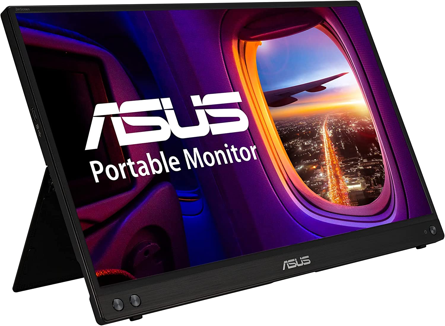         ASUS ZenScreen 15.6” 1080P Portable Monitor (MB16ACV) - Full HD, IPS, Eye Care, Flicker Free, Blue Light Filter, Kickstand, USB-C Power Delivery, for Laptop, PC, Phone, Console, BLACK       