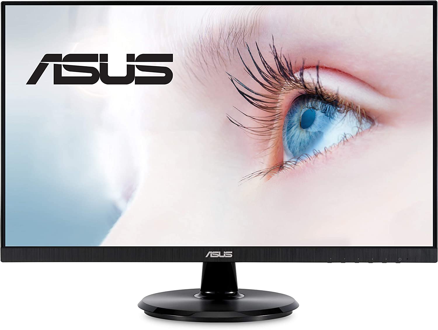         ASUS VA24DQ 23.8” Monitor, 1080P Full HD, 75Hz, IPS, Adaptive-Sync/FreeSync, Eye Care, HDMI DisplayPort VGA, Frameless, VESA Wall Mountable       