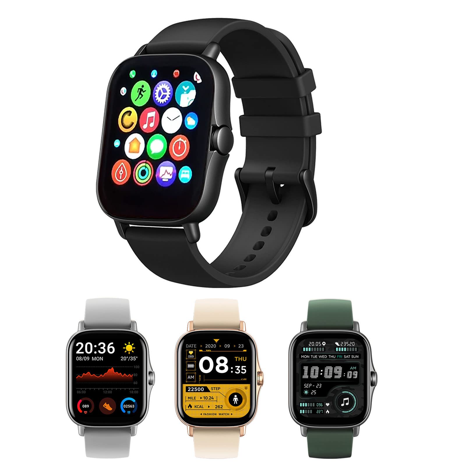 Bluetooth 5.0 Casual Smart Watch, 1.69inch Tft Full-Touch-Screen Ip67 Waterproof Multifunctional Bluetooth Talk Smart Watch, Fitness Metal Case G-Sensor Remote Take Photo