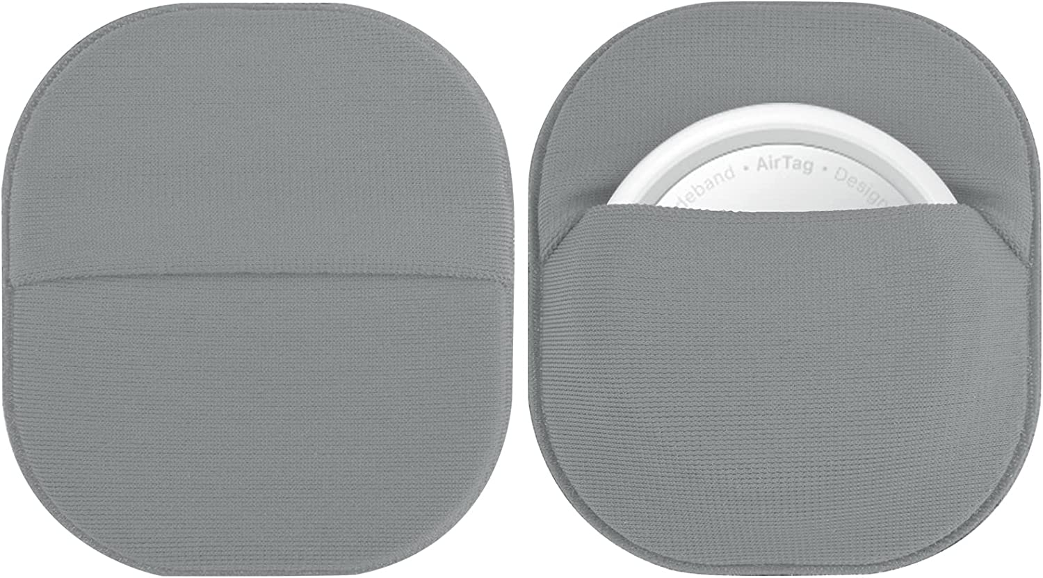         Airtag Holder Case Sticker Cover: CaSZLUTION 2 Pack Stick-On Mount Airtag Case Compatible with Apple Airtags for TV Remote Luggage Bike Car Laptop (Gray)       