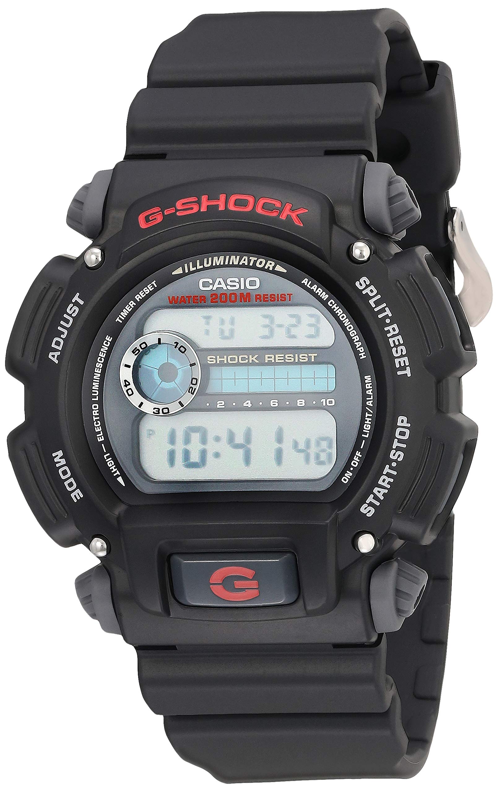 DW9052-1V G Shock - Digital -200M Wr- Red Accents