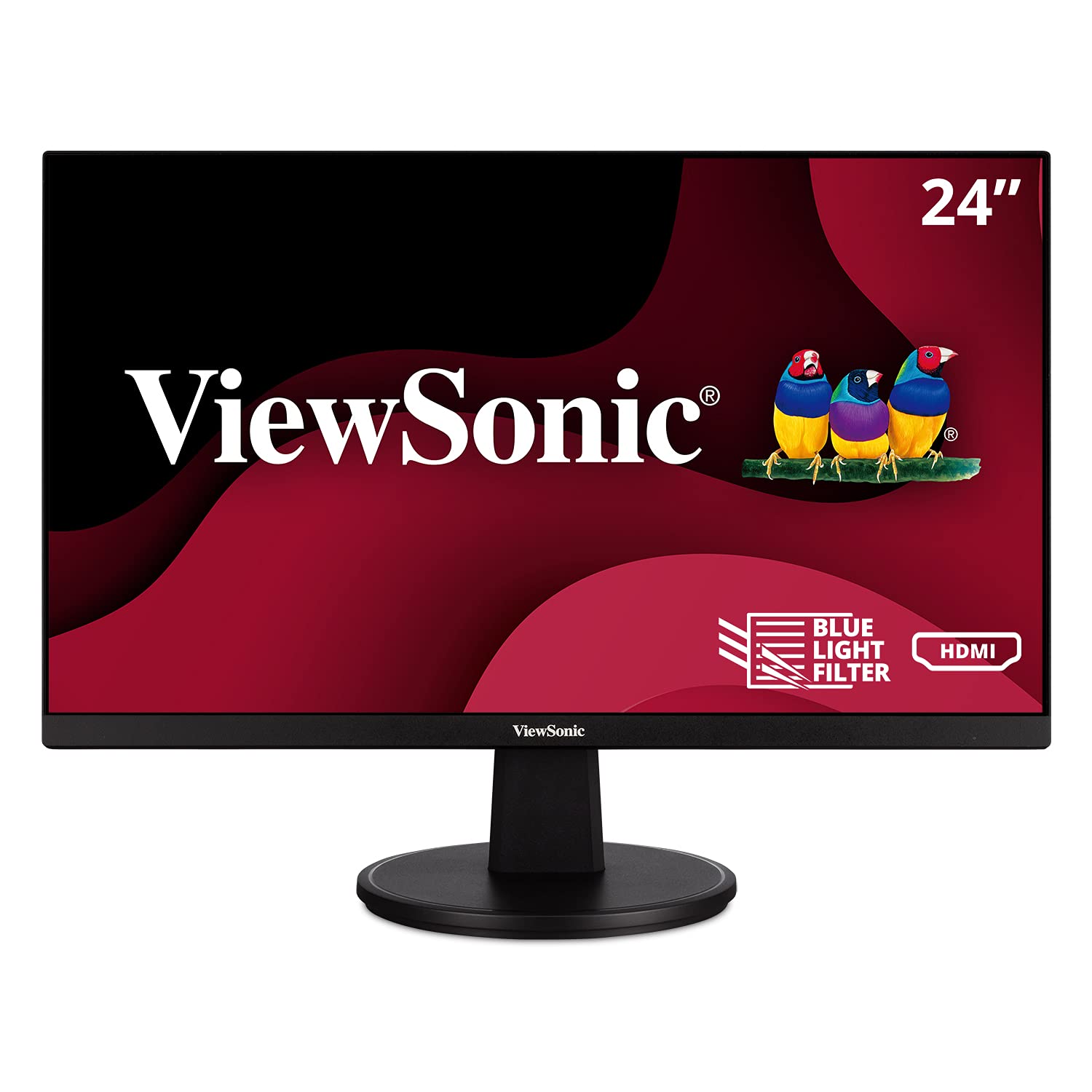 ViewSonic VA2447-MH 24 Inch Full HD 1080p Monitor with Ultra-Thin Bezel, Adaptive Sync, 75Hz, Eye Care, HDMI, VGA Inputs for Home and Office