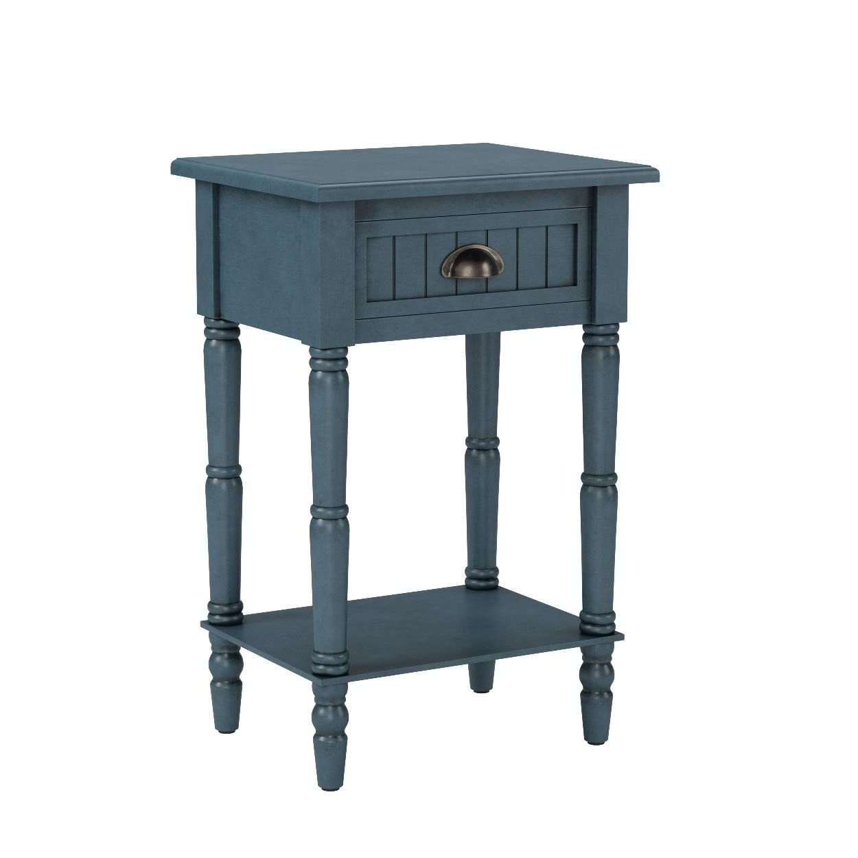 Decor therapy Bailey Bead board 1-Drawer Accent Table, 14 x 17 x 26.5 in, Antique Navy