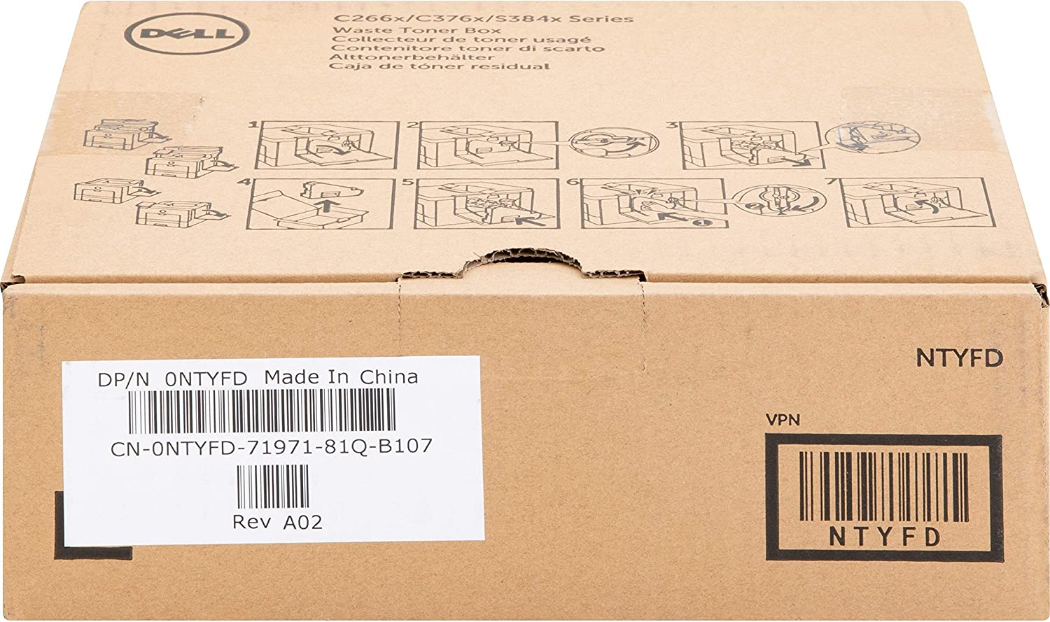         Dell NTYFD Toner Container C2660dn/C2665dnf/C3760N/C3760DN/C3765dnf Color Laser Printer       